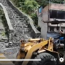 COER PUNO: HUAYCO EN SANDIA; AUTORIDADES Y POBLACIÓN REALIZAN LIMPIEZA DE VÍA