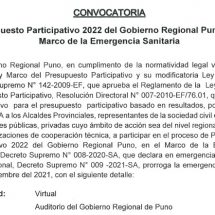 <b>CONVOCATORIA</b><br> Presupuesto Participativo 2022