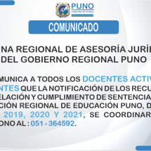 <b>COMUNICADO</b><hr>ASESORÍA JURÍDICA