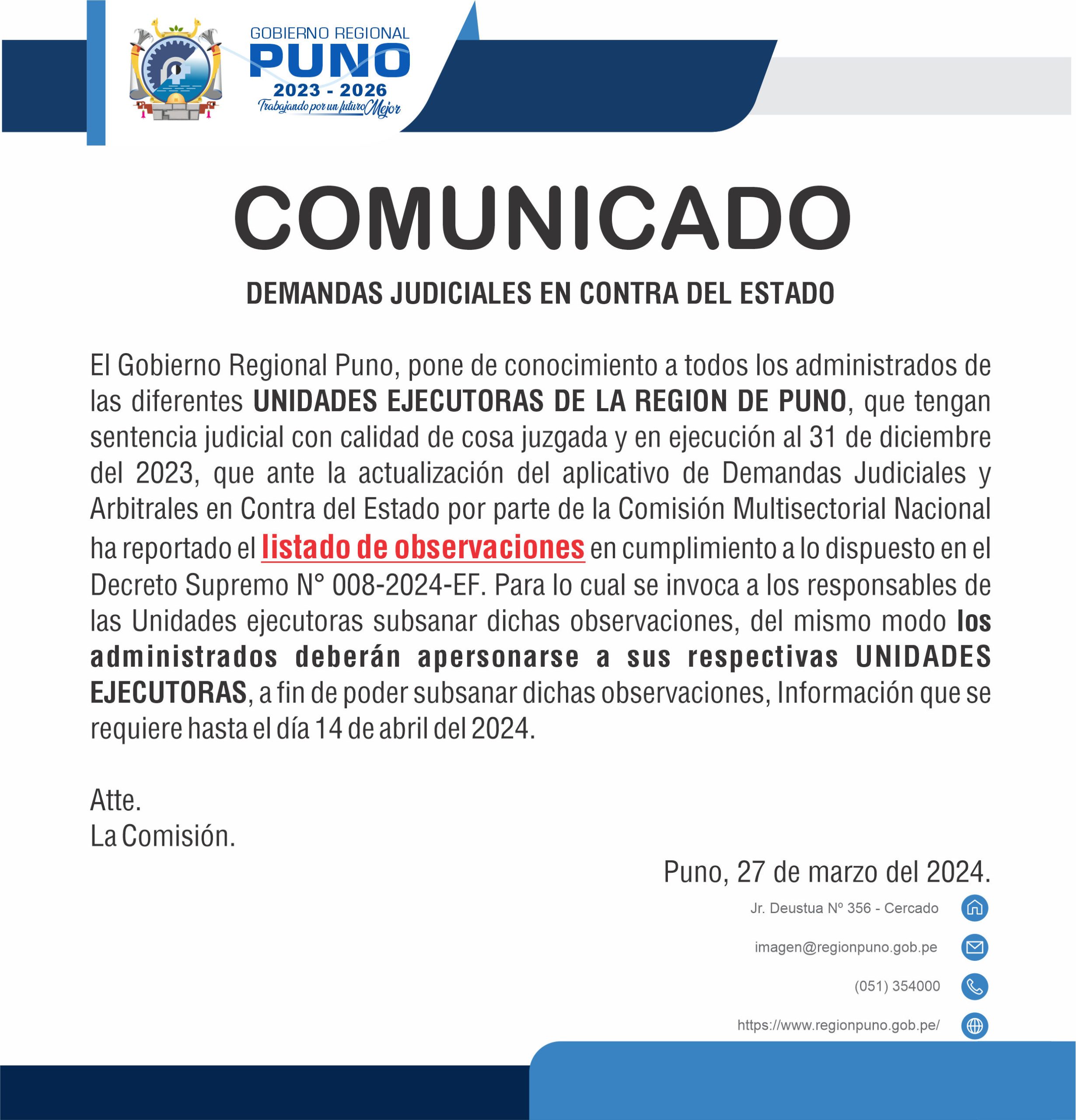 ComunicadoSentencias Judiciales