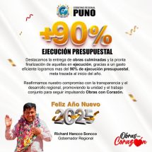 Nota de Prensa <hr> MÁS DEL 90 POR CIENTO DE EJECUCIÓN PRESUPUESTAL EN 2024